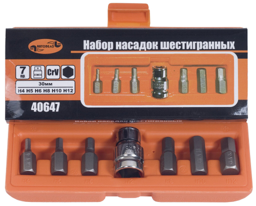 Набор бит Hex 7 пр. H412 L=30 мм
