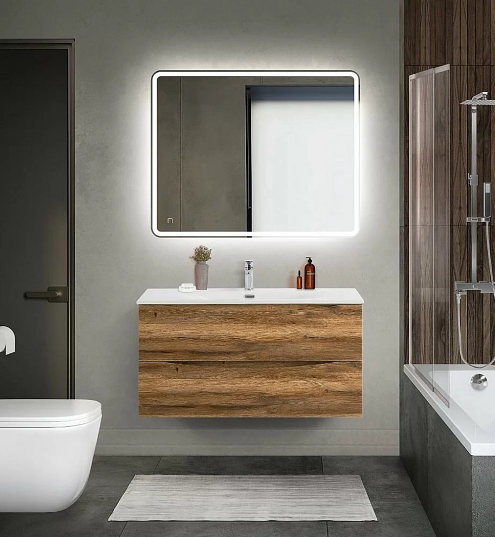 Тумба с раковиной BelBagno MARINO-CER-MINI-900-2C-SO-RR-P Rovere Rustico