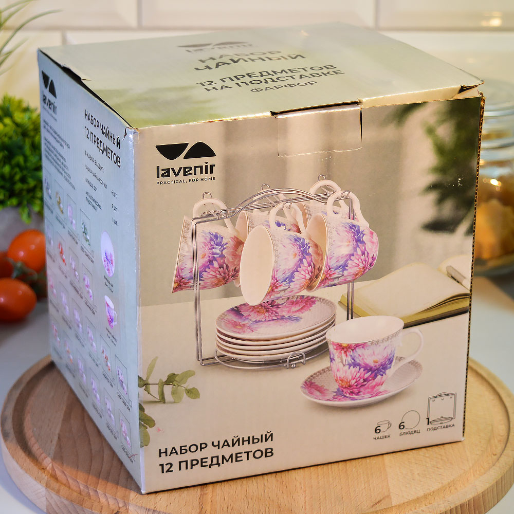 Чайный набор 12 предметов 220мл на подставке (00111858)
