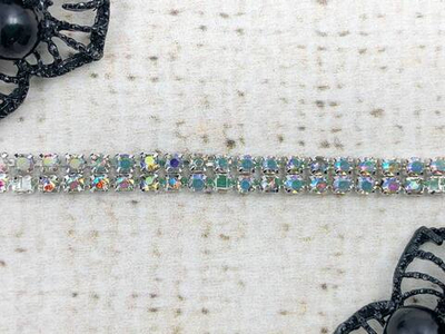 Цепь со стразами, ss 8, ш. 5 мм, серебро напыление AB