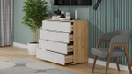 Комод для одежды с ящиками Дуб Крафт золотой/Графит матовый 4 ящика 92х41х84 см