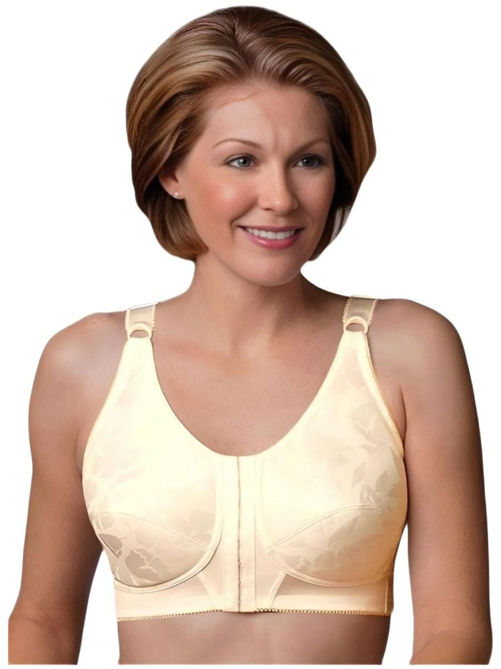 Лиф полуграция после мастэктомии с передней застежкой и корректором осанки 80B бежевый