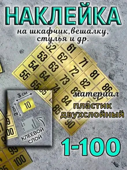 Нумерация на шкафчики, набор