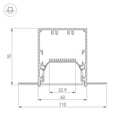 Профиль SL-LINIA55-FANTOM-2000 ANOD (Arlight, Алюминий) 027161