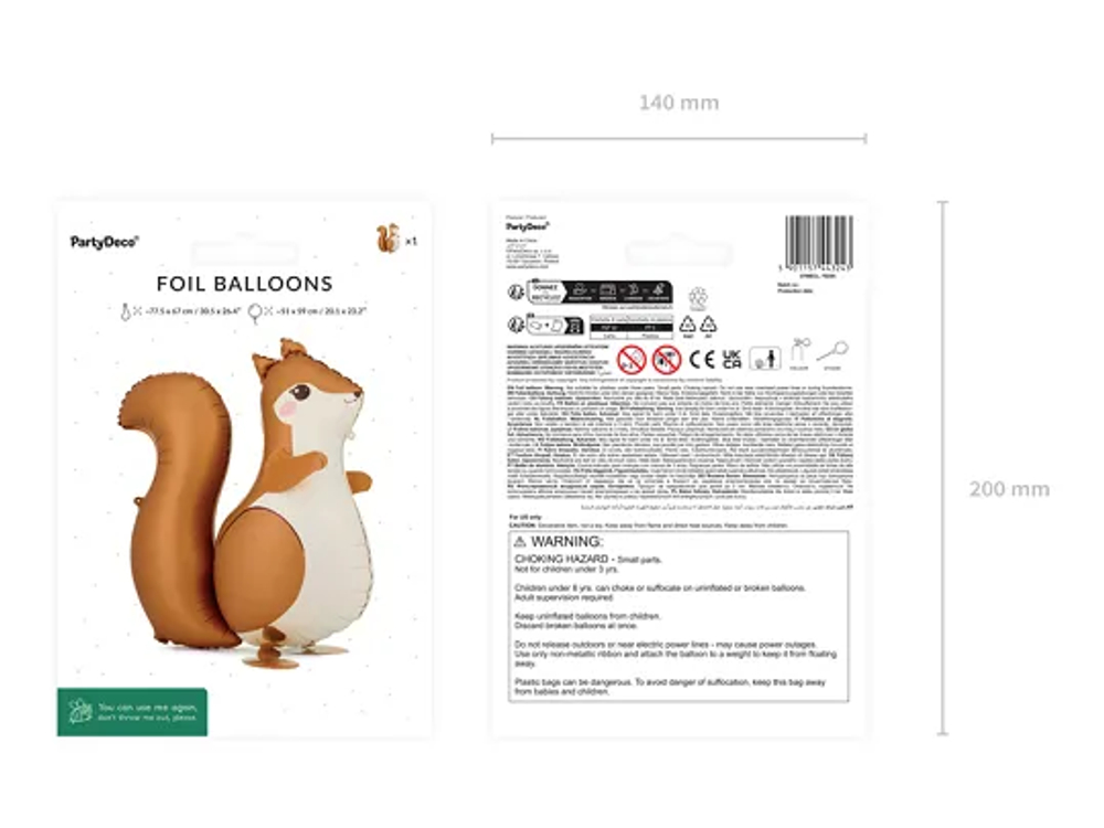 Шар ходячий "Белка" (голова) (51х59 см)