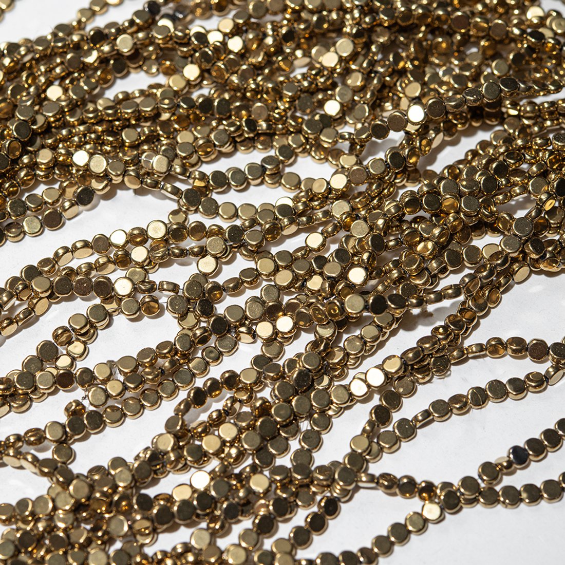 Гематин (гематит), монетка 4*2мм, оттенок "Золото"