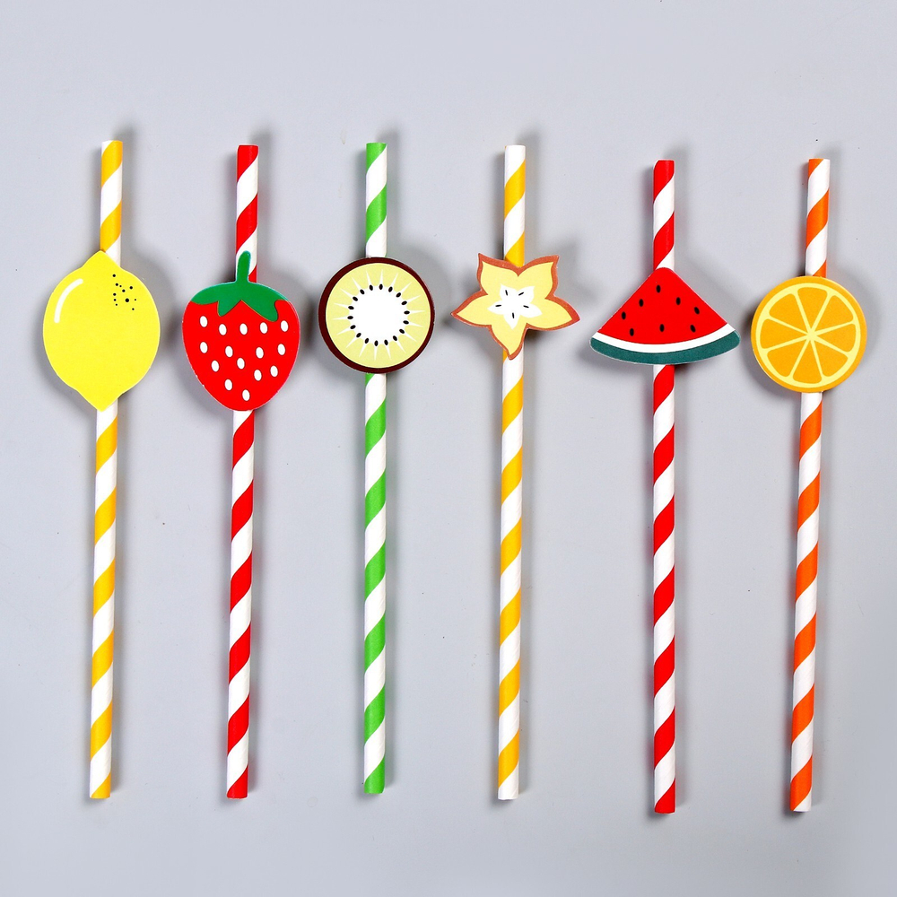 Трубочки для коктейля в асс., набор 6 шт.