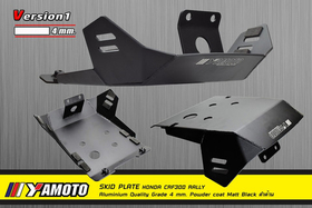 Skid Plate for Honda CRF300Rally (2021-UP). Aluminium, 4mm. Black (Matt)