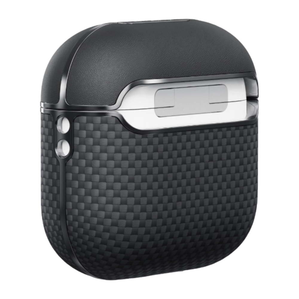 Арамидный чехол MagSafe PITAKA MagEZ Case для AirPods 4 Тонкий гибридный чехол из арамидного волокна и полиуретановой кожи