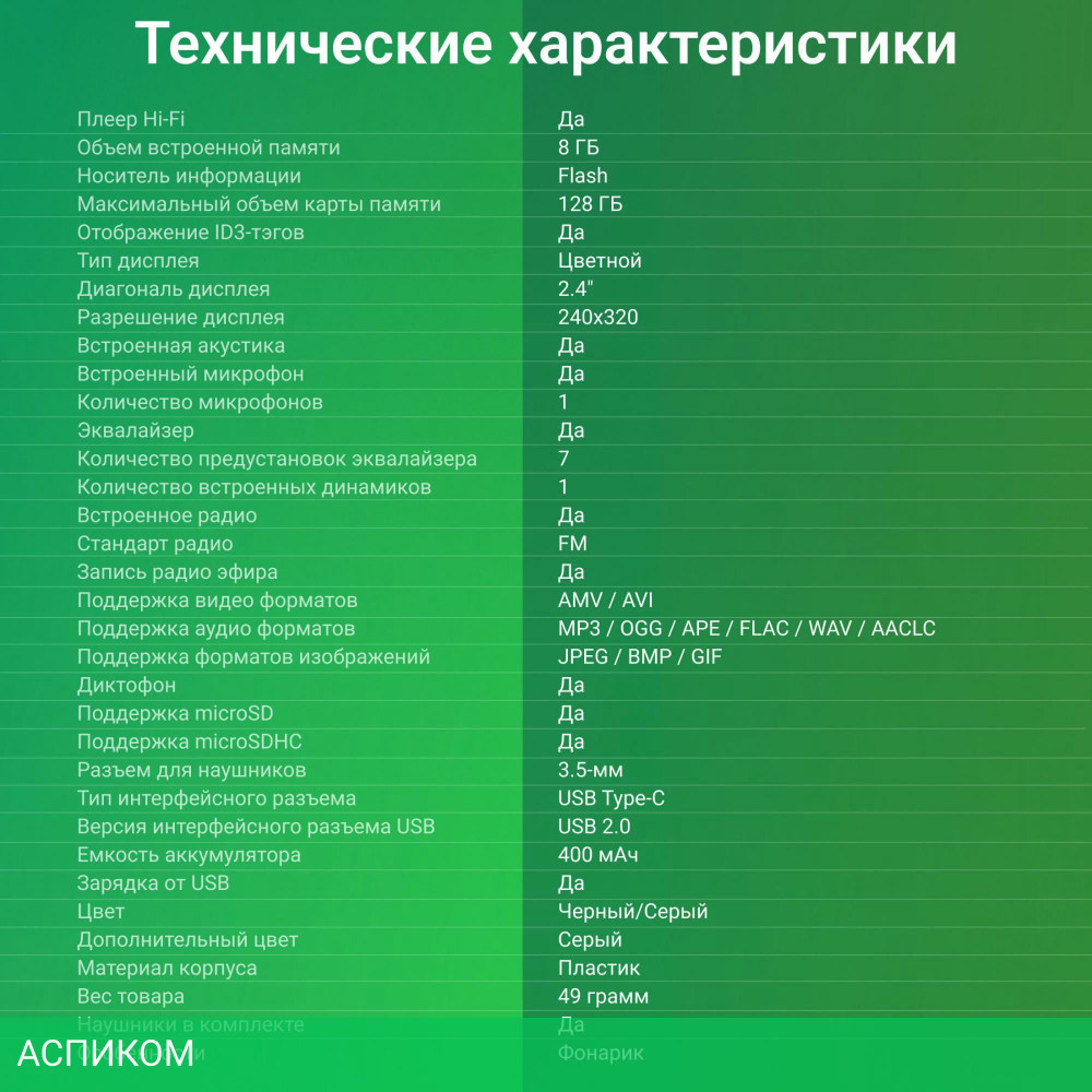 Hi-Fi плеер Digma S5 8Gb черный/серый