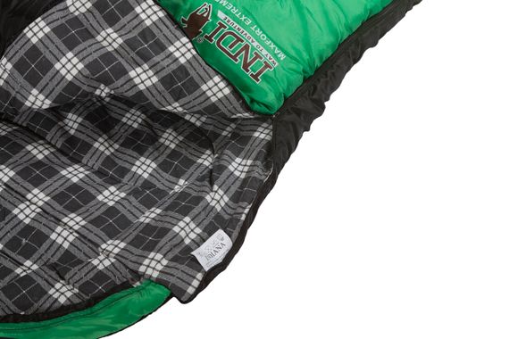 Спальный мешок INDI Maxfort Extreme L-zip от -27 °C (одеяло с подголовником, фланель, 195+35X85 см)