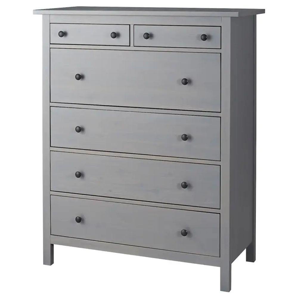 Комод - IKEA HEMNES/ХЕМНЭС ИКЕА, 131х50х108 см, серый