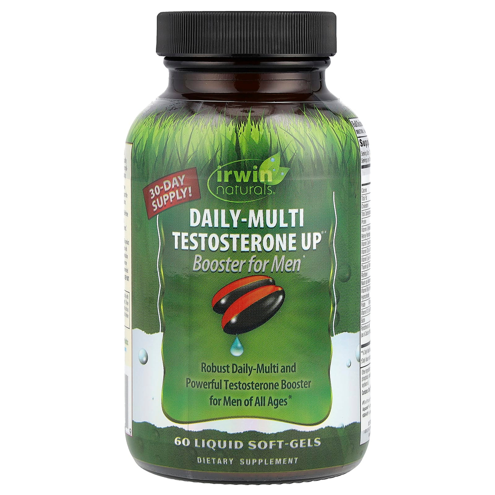 Irwin Naturals, Daily-Multi Testosterone UP® Booster для мужчин, 60 капсул с жидкостью