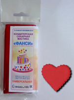 Мастика "Фанси" (100 гр) для обтяжки и лепки. Красная