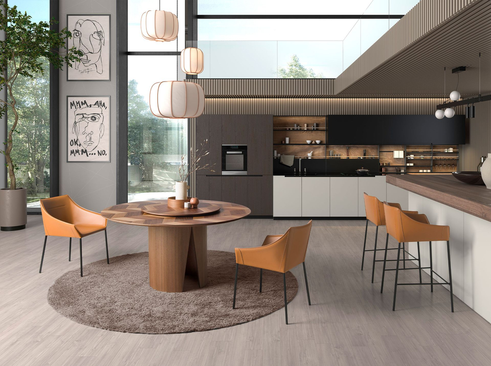 Круглый обеденный стол Angel Cerda 1130/DT939 из грецкого ореха