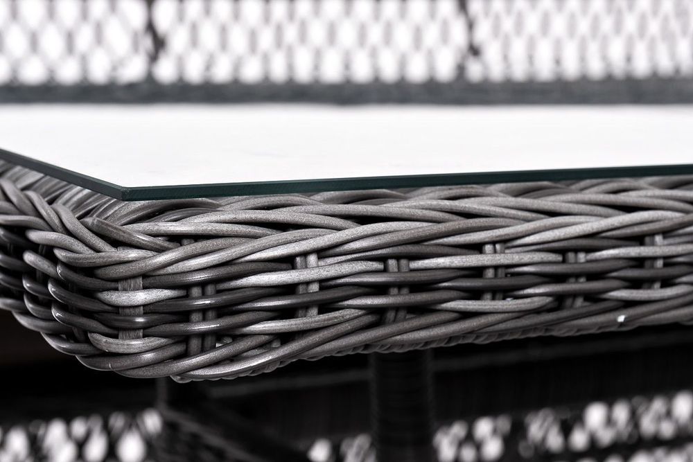 "Катания" обеденная группа плетеная на 6 персон, цвет графит