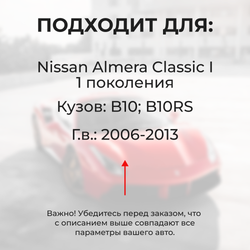 Ремкомплект (втулки) петель дверей Nissan Almera Classic (I) B10; B10RS Европа (Левый руль) (2 петли, RPD1-2) 2006-2013
