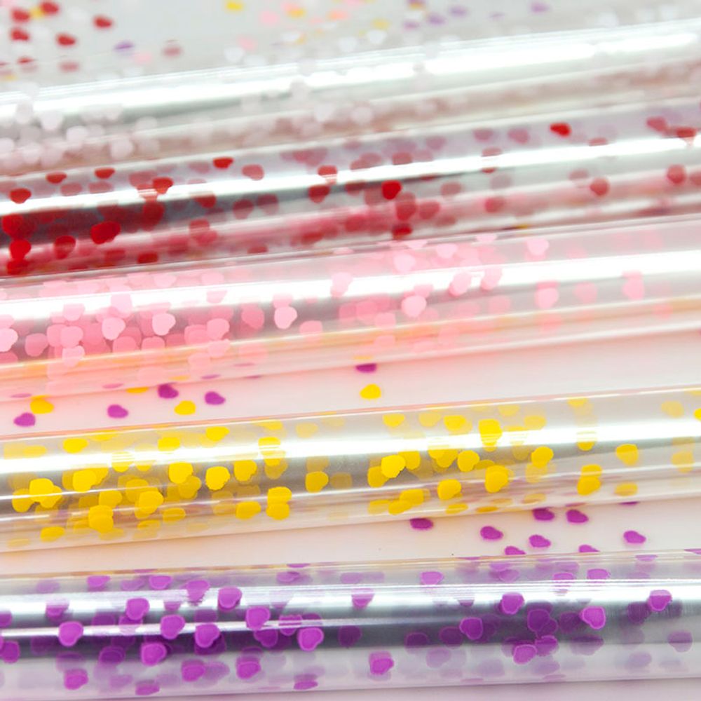 Упаковочная пленка (0,7*7,5 м) Поэма о любви (сердечки), Розовый, 1 шт.