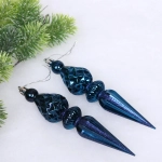 Ёлочные игрушки «Сказочная сосулька» 17,8 см, Сапфир (набор 2 шт)