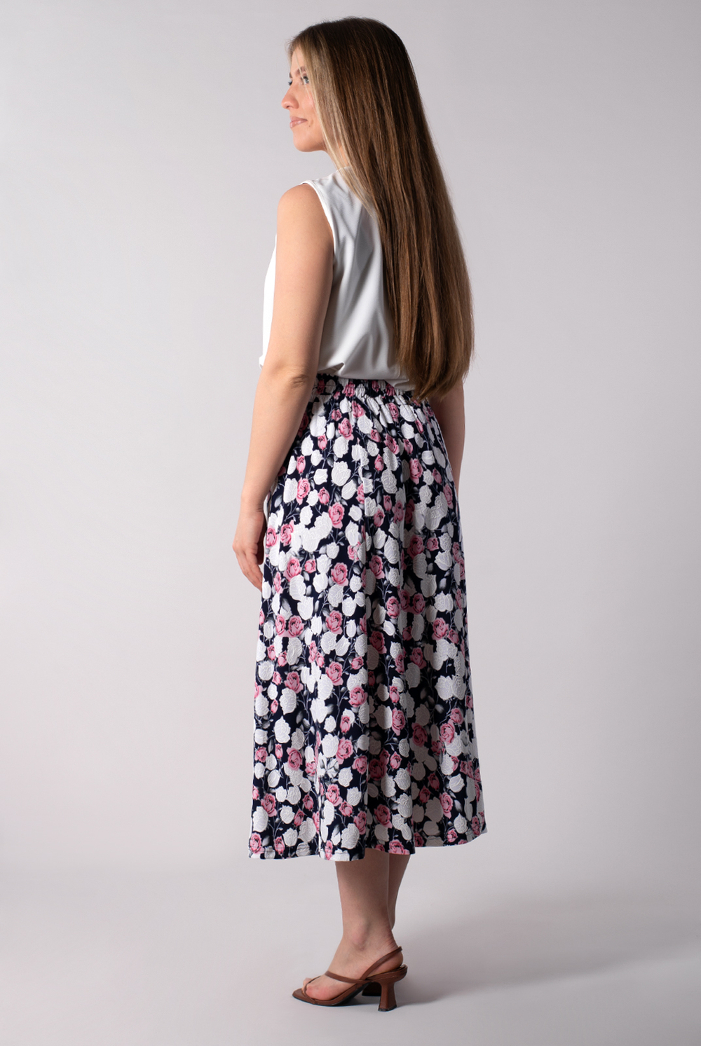 Юбка женская 4026ЛП, Цветы #172Цвд014026ЛП