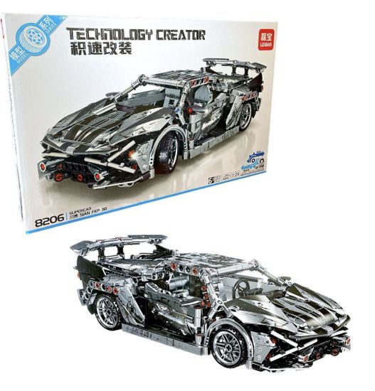 Конструктор TECHOLOGY CREATE Гоночная машина " Lamborghini " ( черная ) , 593 дет.