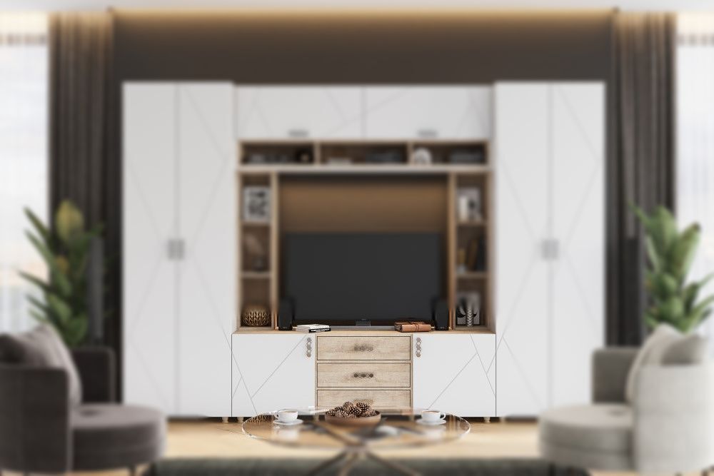 Тумба ТВ 1700 МС "Сандра"(Белый лофт/Дуб баррик)