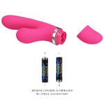 Розовый вибратор Willow с вакуумной стимуляцией клитора - 20,4 см.