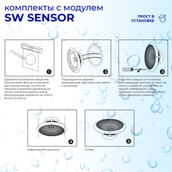 Комплект влагостойкой акустической системы для бани, сауны и хамама SENSOR White VISATON 4