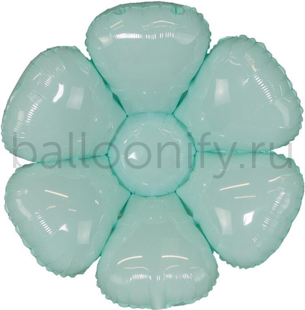 Шар (43''/109 см) Цветок, Ромашка, Бирюзовый, 1 шт.