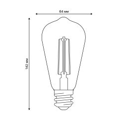 LED-ST64-5W-GOLDEN-E27 GLV22GO Лампа светодиодная Vintage. Форма конус. золотистая колба. Картон. ТМ Uniel
