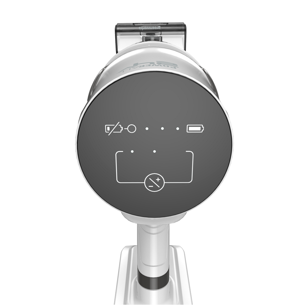 Пылесос вертикальный акк. Greenworks SV24360, 24V, б/щет, 250 Вт, 17 кПа, электрощетка, 2 насадки, LED, белый+серебро, 1х4Ач и ЗУ (4702107UB)