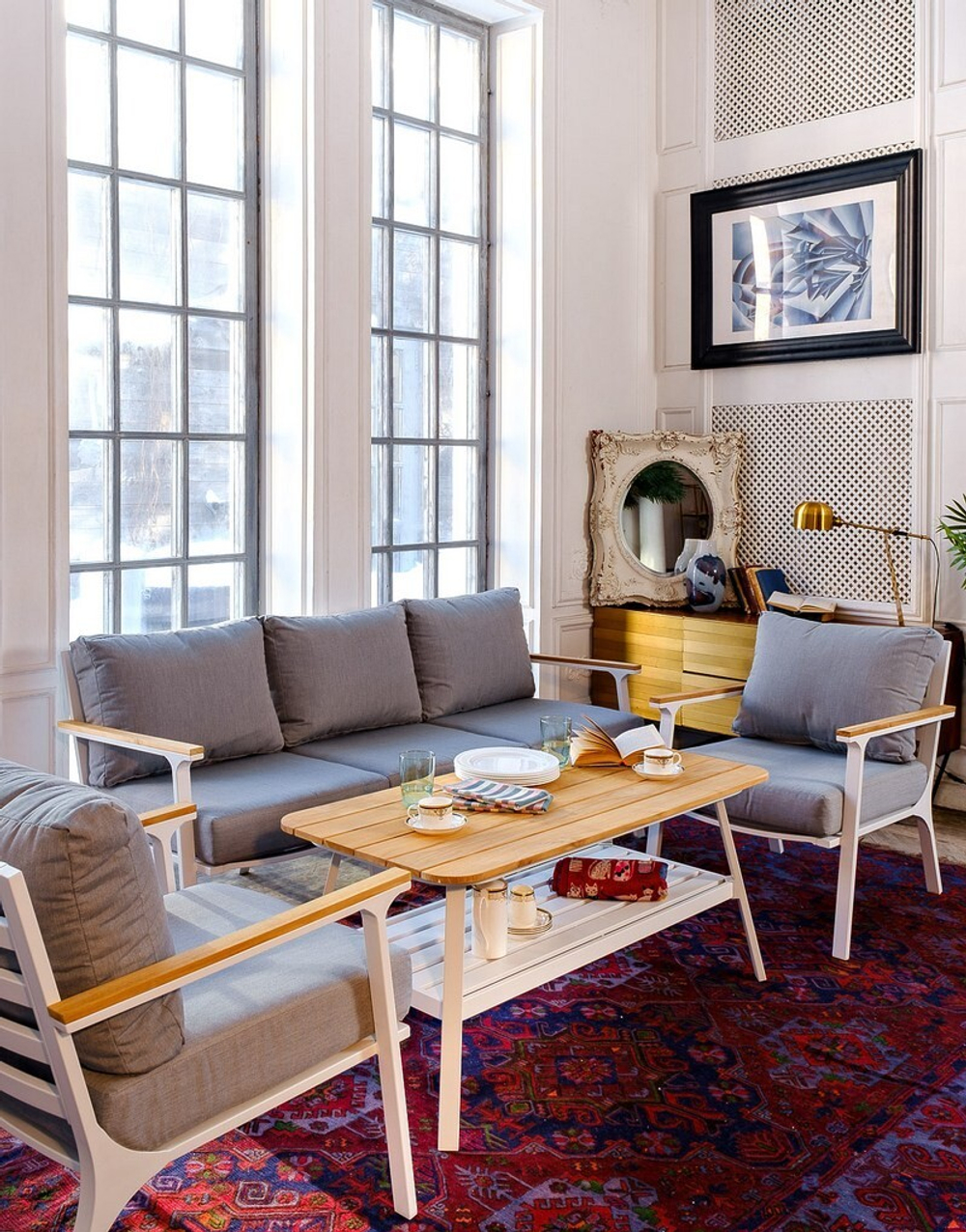 Диванная группа из алюминия CONCORDE L белая