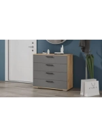 Комод для одежды Дуб Крафт золотой, Серый графит 92х41х84 см