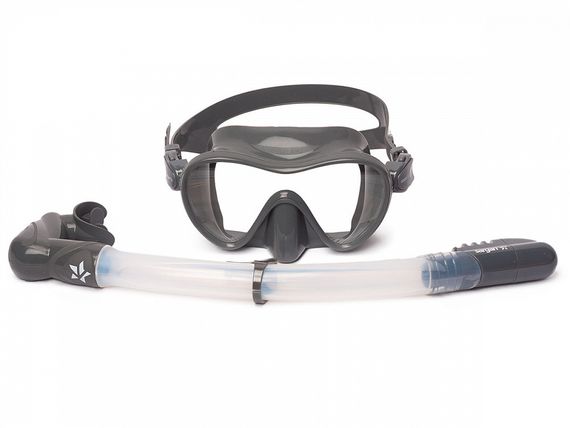 Набор маска+трубка Sargan Агидель стальной серый