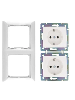 Розетка Legrand Vаlena цвет белый с заземлением (2шт) + рамка 2 пост 1шт