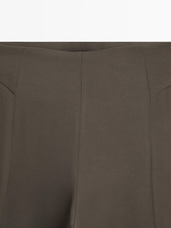 Massimo Dutti Свободные брюки-саруэль, серо-зеленый