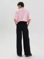 Купить Брюки FOS Объемные со складками Черные Брюки FOS Объемные со складками Черные