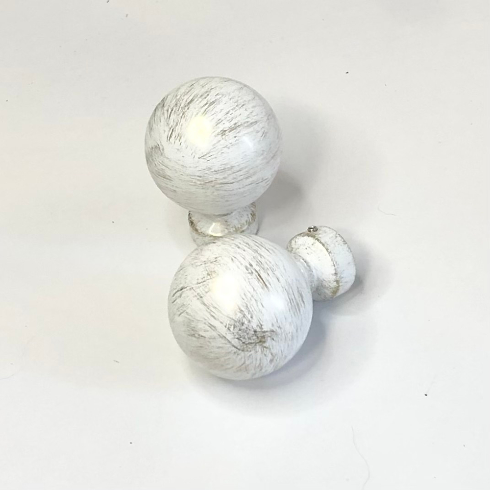 Карниз кованый рифленый для штор "Шар" d20 мм однорядный, цвет белое золото