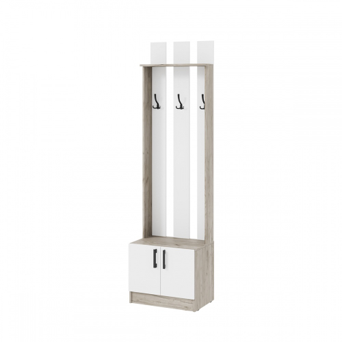 мс для прихожей Вега ВШ-2 Дуб крафт серый / Белый