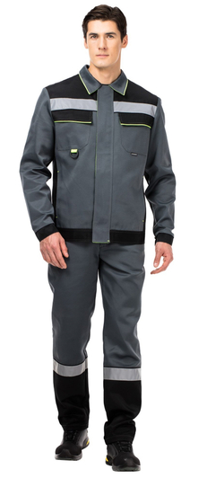Костюм "ДЖОКЕР" мужской (куртка и брюки), цвет: серый, ткань: смесовая