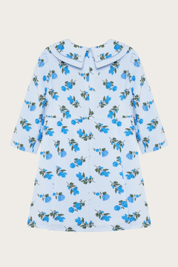 Платье "Паула" голубое с гортензиями