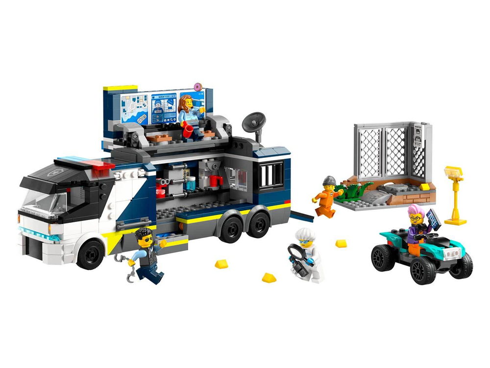 LEGO City 60418 «Полицейский грузовик криминальной лаборатории» — расследования и аресты