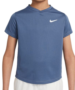Детская теннисная футболка Nike Court Dri-Fit Victory Short Sleeve Top - ashen slate/ashen slate/white