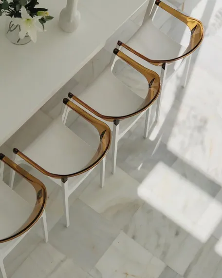 Стул Carmen белый/янтарный