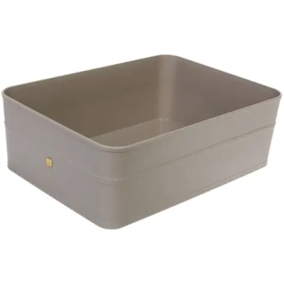 Корзина - органайзер для хранения с крышкой «ОКСФОРД», цвет серый, 32,8*24*11,2см (лейбл Селфи)