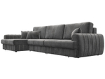 Диван угловой Лига-057 НПБ Лонг угол левый, TOWER 10 серый, Велюр, 129306L