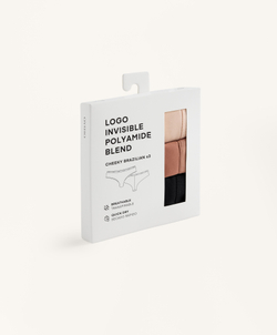 OYSHO Набор из трех пар трусиков-бразильяно с логотипом из полиамидной смеси, кирпичный