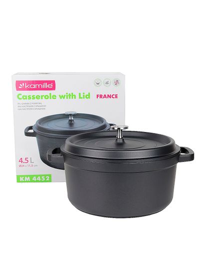 Кастрюля 4,5 л. Kamille KM 4452 серия FRANCE из литого алюминия с антипригарным покрытием