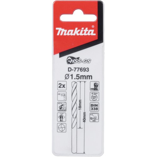 Сверло Makita по металлу HSS-GS 1.5*40   D-77693