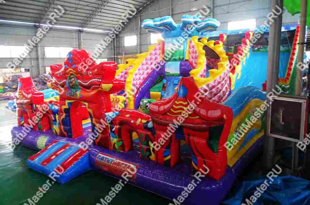 Коммерческий надувной батут "Хижина дракона", 15*8*7 м